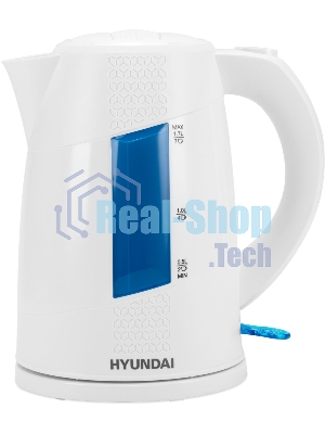 Чайник электрический Hyundai HYK-P2407 1.7л. 2200Вт белый/голубой (корпус: пластик)