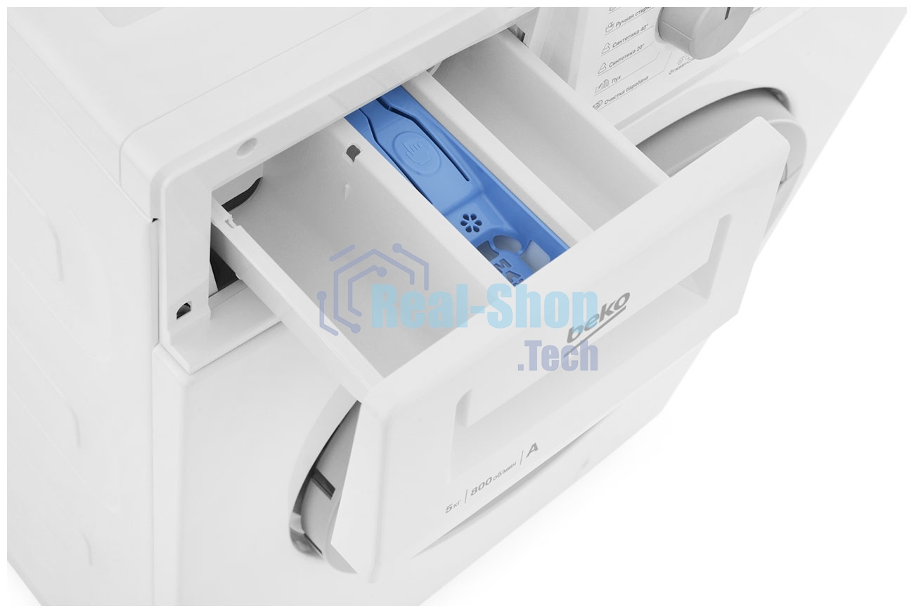 Стиральная машина Beko WRS 54P1 BSW белый, загрузка фронтальная 5 кг, 800 об/мин, класс: A-10%