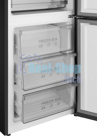 Холодильник Weissgauff WRK 185 Total NoFrost Inverter черный двухкамерный 205/86л морозилка снизу