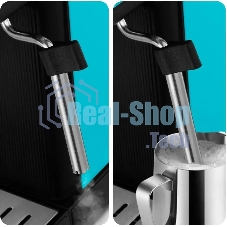 Кофеварка рожковая Kitfort КТ-7461 бирюзовый/черный, исп. кофе - молотый, 1.2 л, 1350 Вт, 20 бар