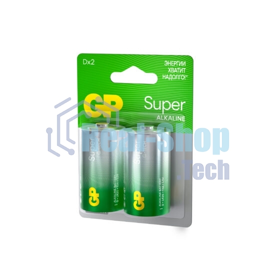 Алкалиновые батарейки GP Super Alkaline G-Tech 13А типоразмера D - 2 шт. на блистере (2 шт.)