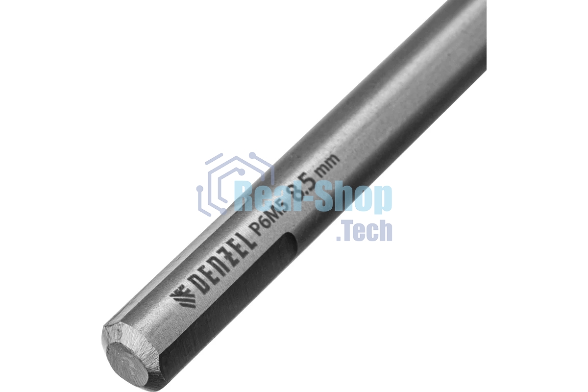 Сверло спиральное по металлу Denzel 8,5 х 165 мм, Р6М5, Golden Tip, удлиненное