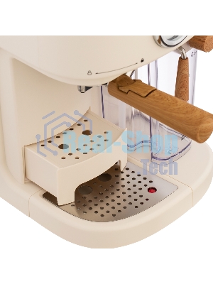Кофеварка рожковая Maunfeld MF-737BG PRO бежевый, исп. кофе - молотый, 1.5 л, 1250 Вт, 15 бар