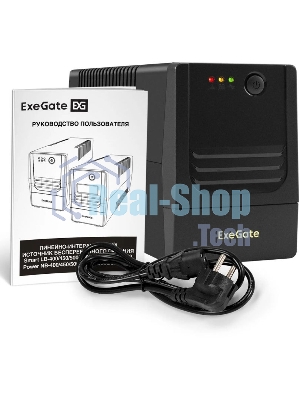 Источник бесперебойного питания ExeGate Power NB-650.LED.AVR.4C13 / 650 ВА / 390 Вт / 4 x IEC 320 C13