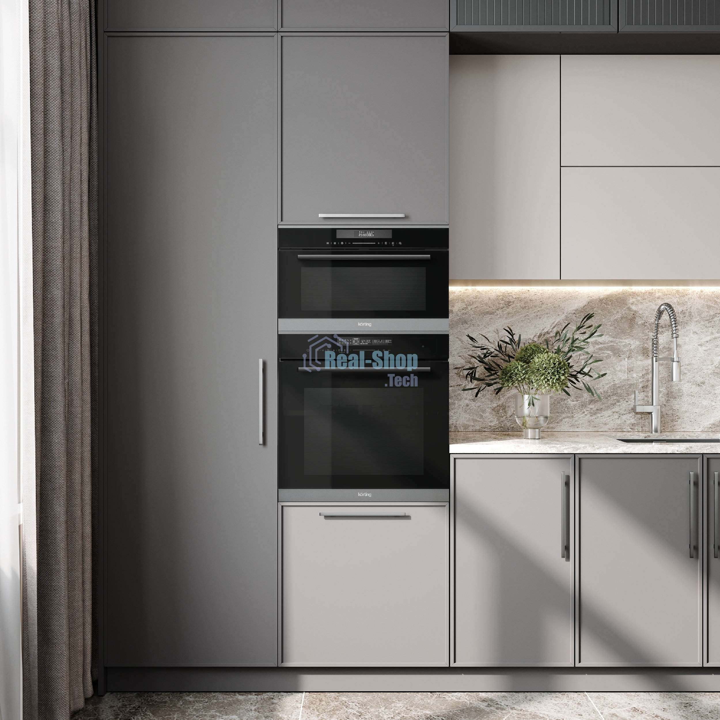 Микроволновая печь встраиваемая Korting KMI 830 GNBX черный, 34 л, 900 Вт, переключатели - сенсор