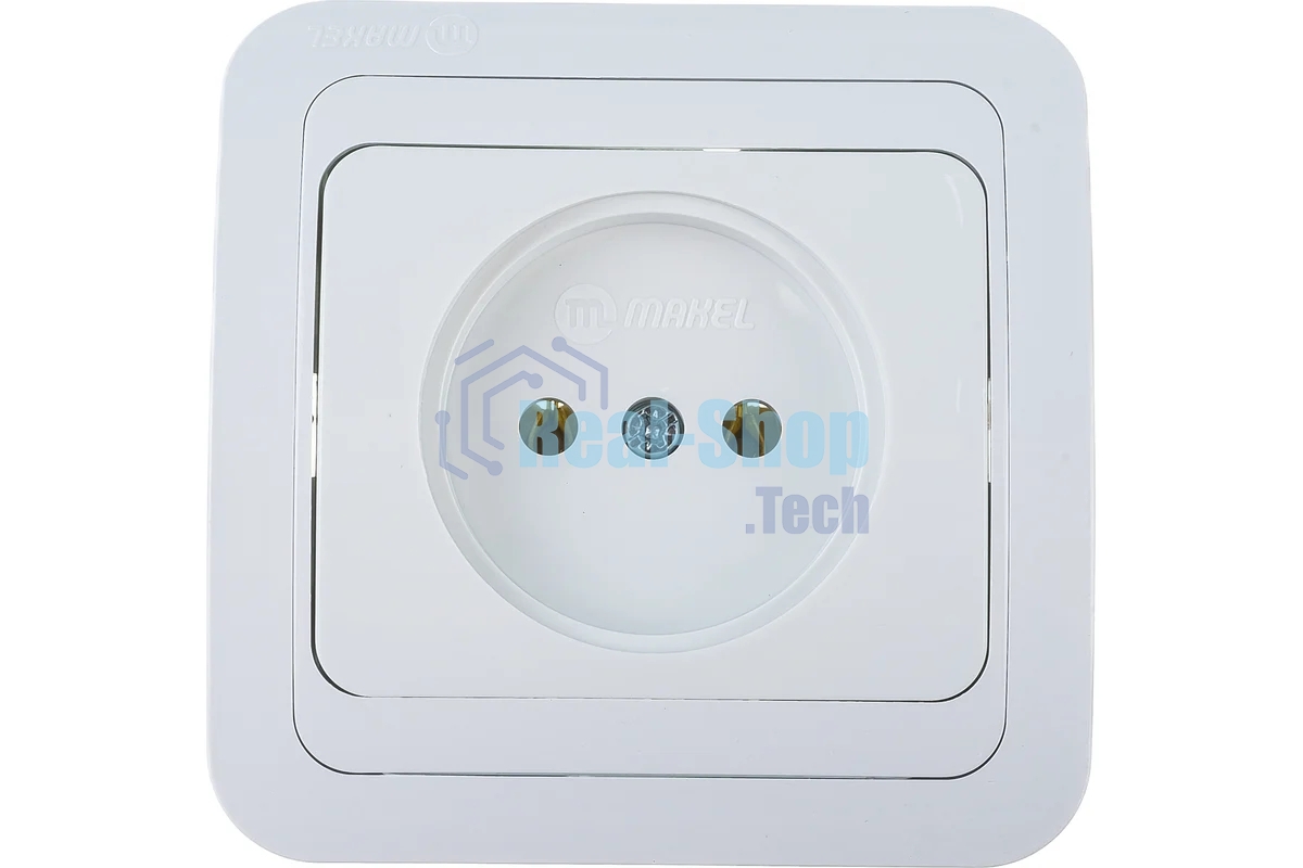 Розетка 1-м Makel СП Mimoza 16А IP20 без заземл. керам. бел./бел.