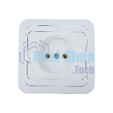 Розетка 1-м Makel СП Mimoza 16А IP20 без заземл. керам. бел./бел.