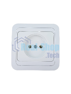 Розетка 1-м Makel СП Mimoza 16А IP20 без заземл. керам. бел./бел.