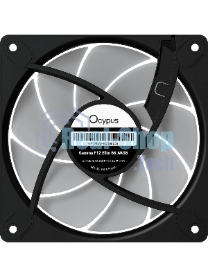 Вентилятор для корпуса Ocypus Gaммa F12 Elite BK ARGB REVERSE BLADE 3 IN 1, 120x120x25мм, 4-PIN PWM, 600-1800 RPM, 26 DBA MAX, HYDRO BEARING