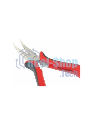 Длинногубцы Matrix Mini, 130 мм, никелированные, изогнутые, авторазжим, двухкомпонентные рукоятки