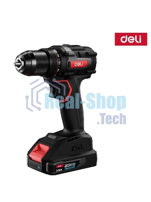 Дрель-шуруповерт Deli DE-DZ20-2D2, 20 В, 2 Ач, 70 Нм, бесщеточный