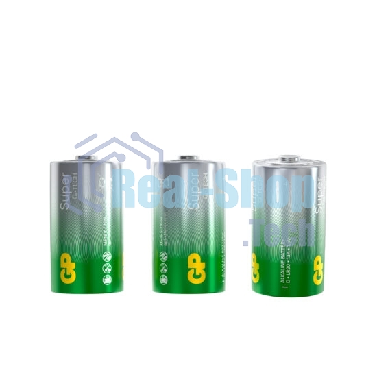 Алкалиновые батарейки GP Super Alkaline G-Tech 13А типоразмера D - 2 шт. на блистере (2 шт.)