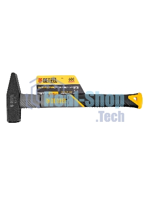 Молоток слесарный Denzel 600 г, кованый, фибергласовая рукоятка c TPR покрытием