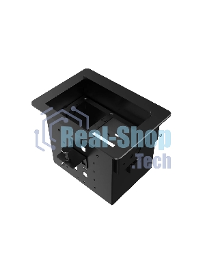 Прямоугольный металлический корпус Wize Pro WRTS-06BOX-B для модульной системы врезного лючка в стол с убирающейся крышкой для установки до 6 модулей-вставок, преустановленная рамка, черный