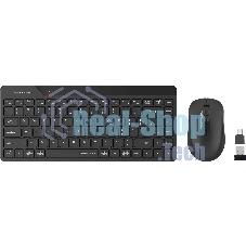Комплект клавиатура+мышь A4Tech FStyler FG2200 Air2 беспроводной, USB, 1200 DPI, черный