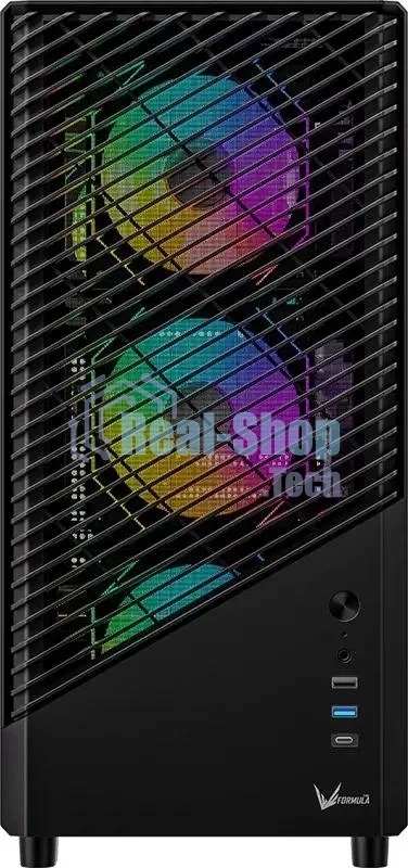 Компьютерный корпус Aerocool/Formula Mana Geometry черный без БП ATX 3x120мм 1xUSB 3.0 1xUSB3.1 audio bott PSU