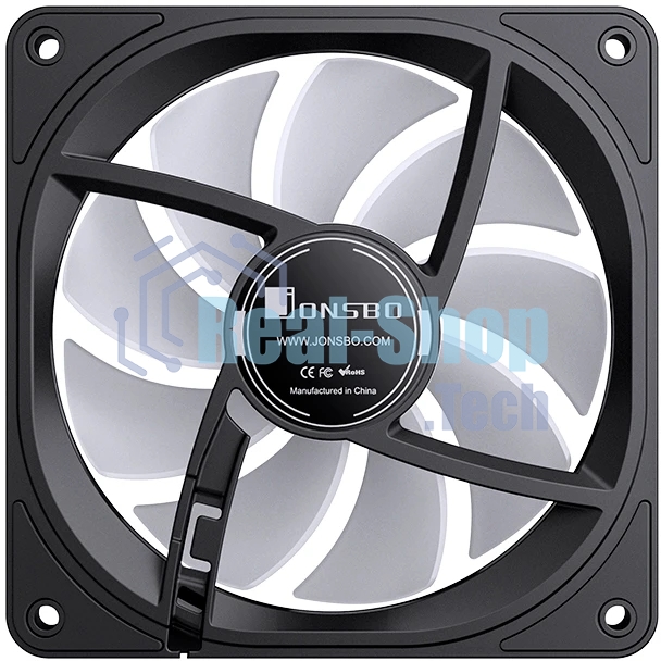 Вентилятор для корпуса JONSBO FR-606BR Reverse (120x120x25мм, 4-pin PWM, ARGb, 35.99CFM, 26.5dBA, 1500RPM, черный)