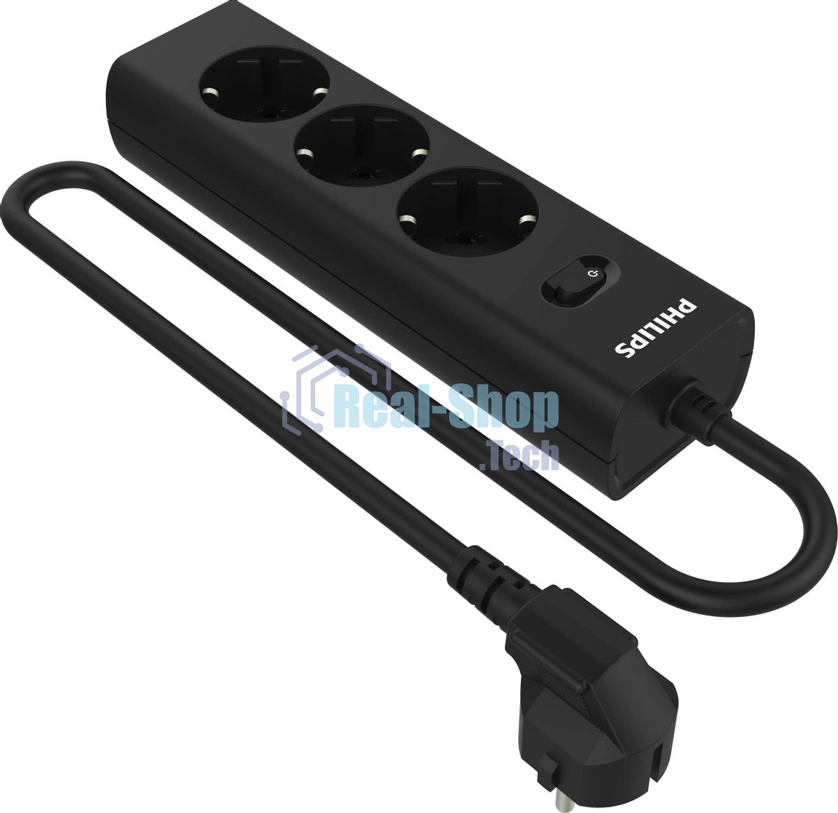 Сетевой фильтр Philips CHP2135BB/51, 3м, 3 розетки, черный