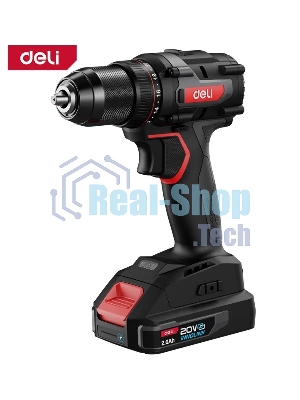 Дрель-шуруповерт аккумуляторная Deli DE-DZ20-2D2, 20В, 2 АКБ, Сумка