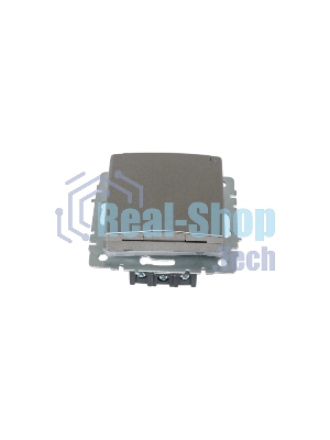 Розетка 1-местная IEK BRITE РСбш10-3-44-БрС с заземлением, с защитными шторками и крышкой, 16А, IP44, сталь