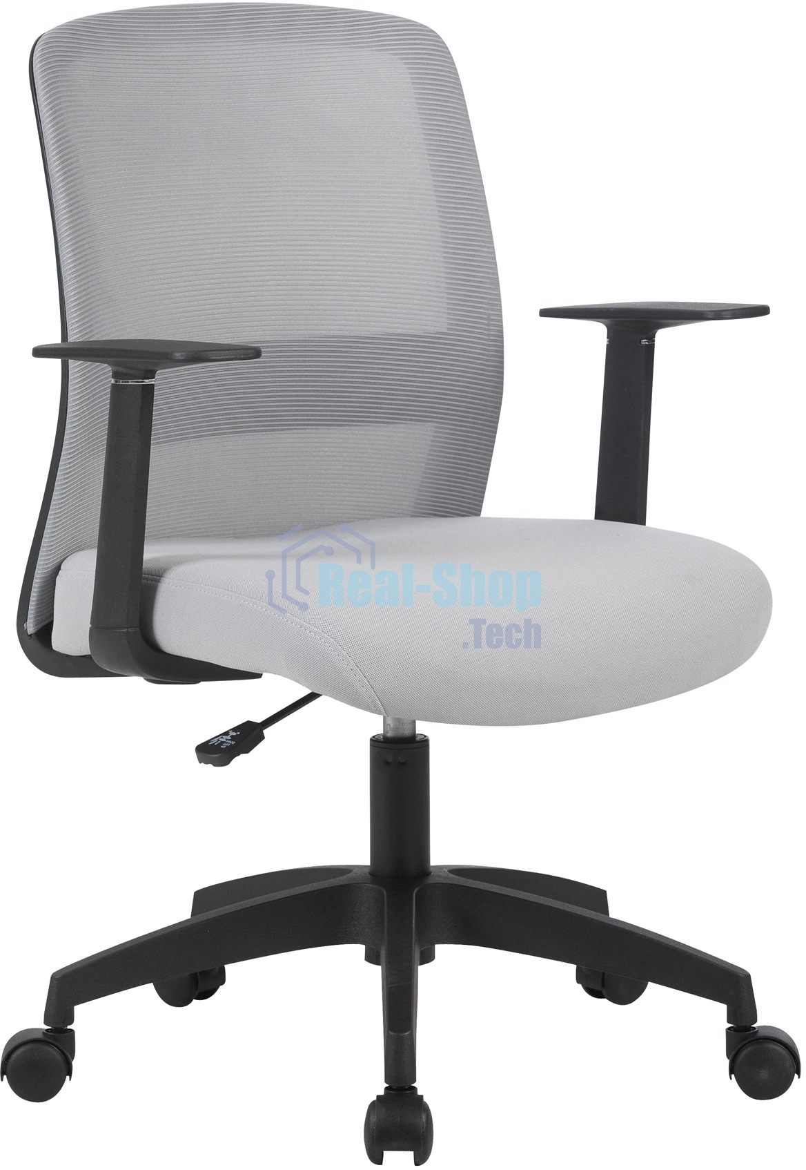 Кресло компьютерное Cactus CS-MC333-GY серый, сиденье серый, сетка/ткань, низк.спин. крестов. пластик, пластик черный