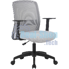 Кресло компьютерное Cactus CS-MC333-GY серый, сиденье серый, сетка/ткань, низк.спин. крестов. пластик, пластик черный