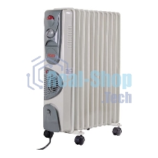 Обогреватель масляный Ресанта ОМ-12НВ (12 секций) белый, 2900 Вт, 25 м2, термостат 67/3/12