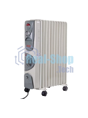 Обогреватель масляный Ресанта ОМ-12НВ (12 секций) белый, 2900 Вт, 25 м2, термостат 67/3/12