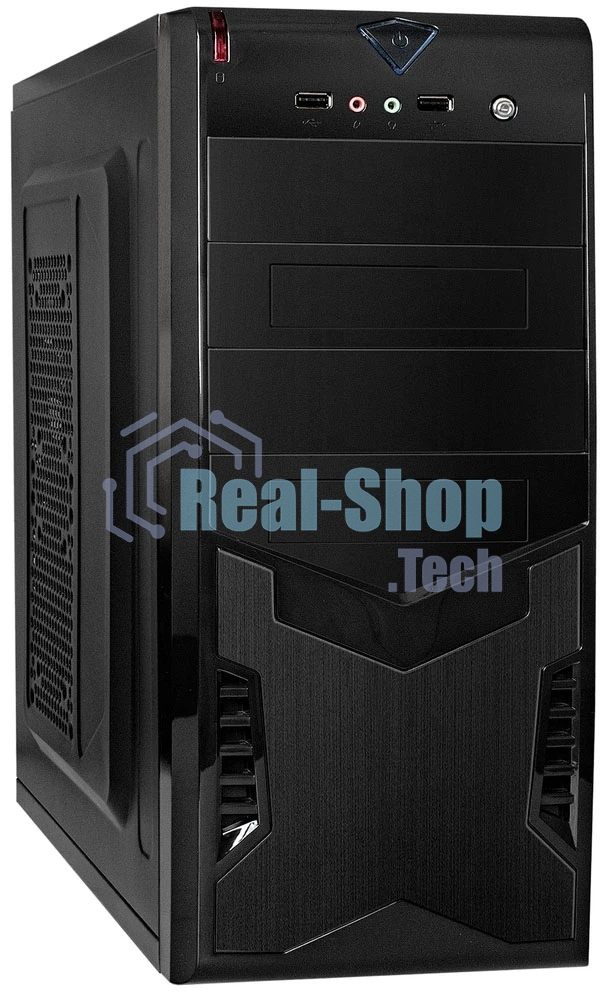 Компьютерный корпус Miditower ExeGate CP-604-UNS450 (ATX, БП UNS450 с вент. 12см, 2*USB, аудио, черный)