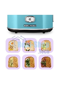 Тостер Kitfort КТ-6455 815Вт голубой/серебристый