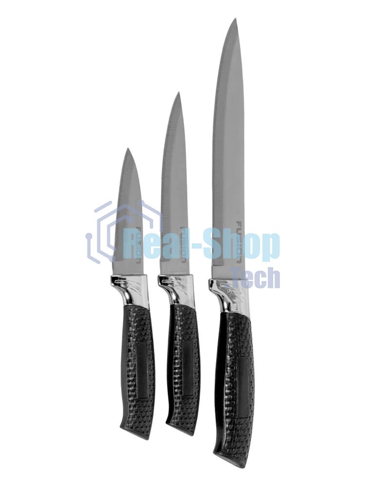 Набор кухонных ножей Fusion SK-3004 3 шт, черный