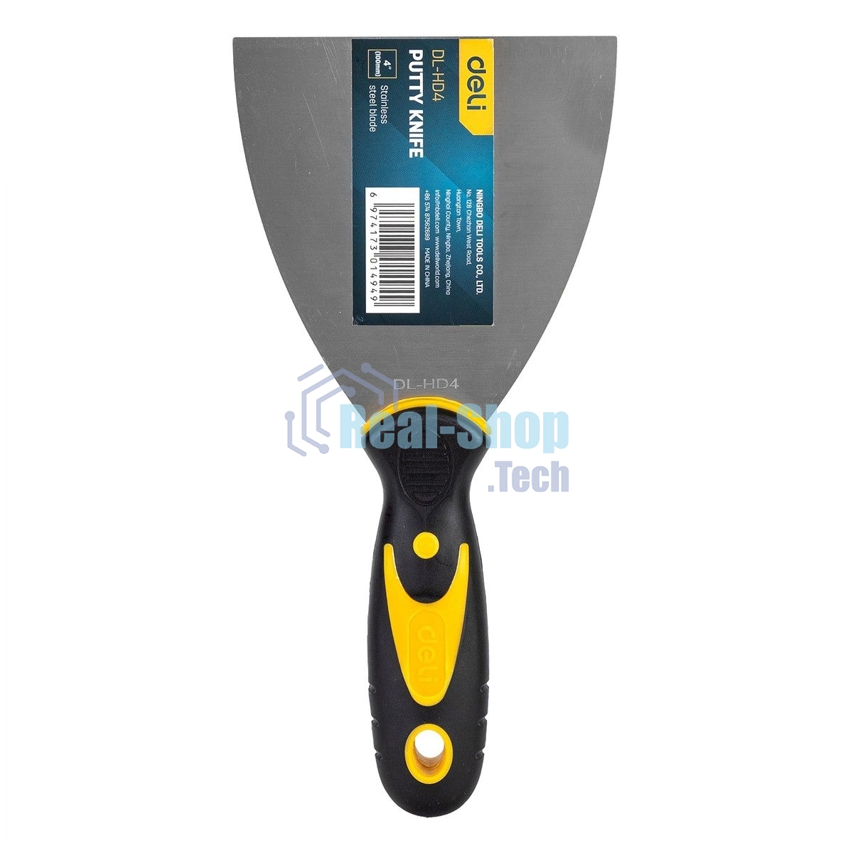 Шпатель Deli DL-HD4 100мм Размер:100 мм. Длина 12 мм. нержавеющая сталь.