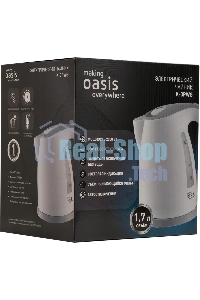 Чайник электрический OASIS K-3PWG белый+серый, 1,7л