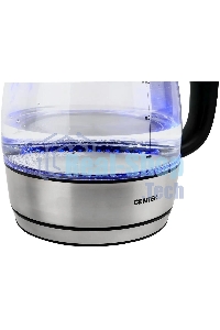 Чайник электрический Centek CT-0018, 1.2л, 1600Вт, стекло, серебристый