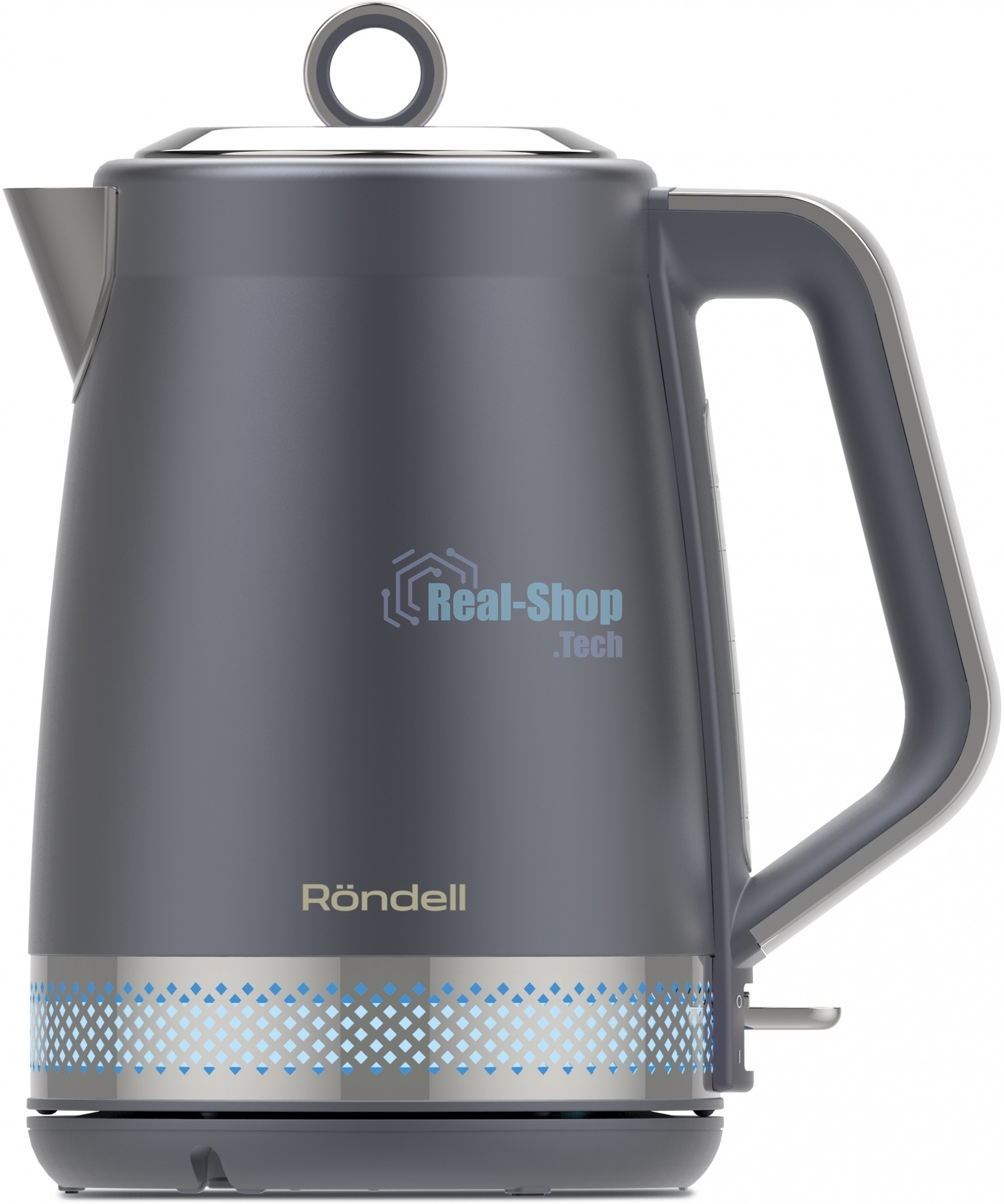 Чайник электрический Rondell RDE-WK880 1.7 л, 2200 Вт, титан/серебристый корпус: серебристый
