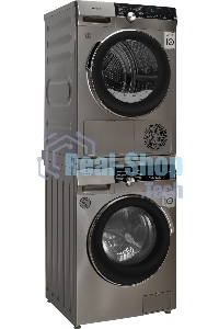 Сушильная машина Weissgauff WD 599 DC Inverter Heat Pump серебристый, 9 кг, сушка - тепловой насос, программ - 14, 59.5 x 84.5 x 64 см