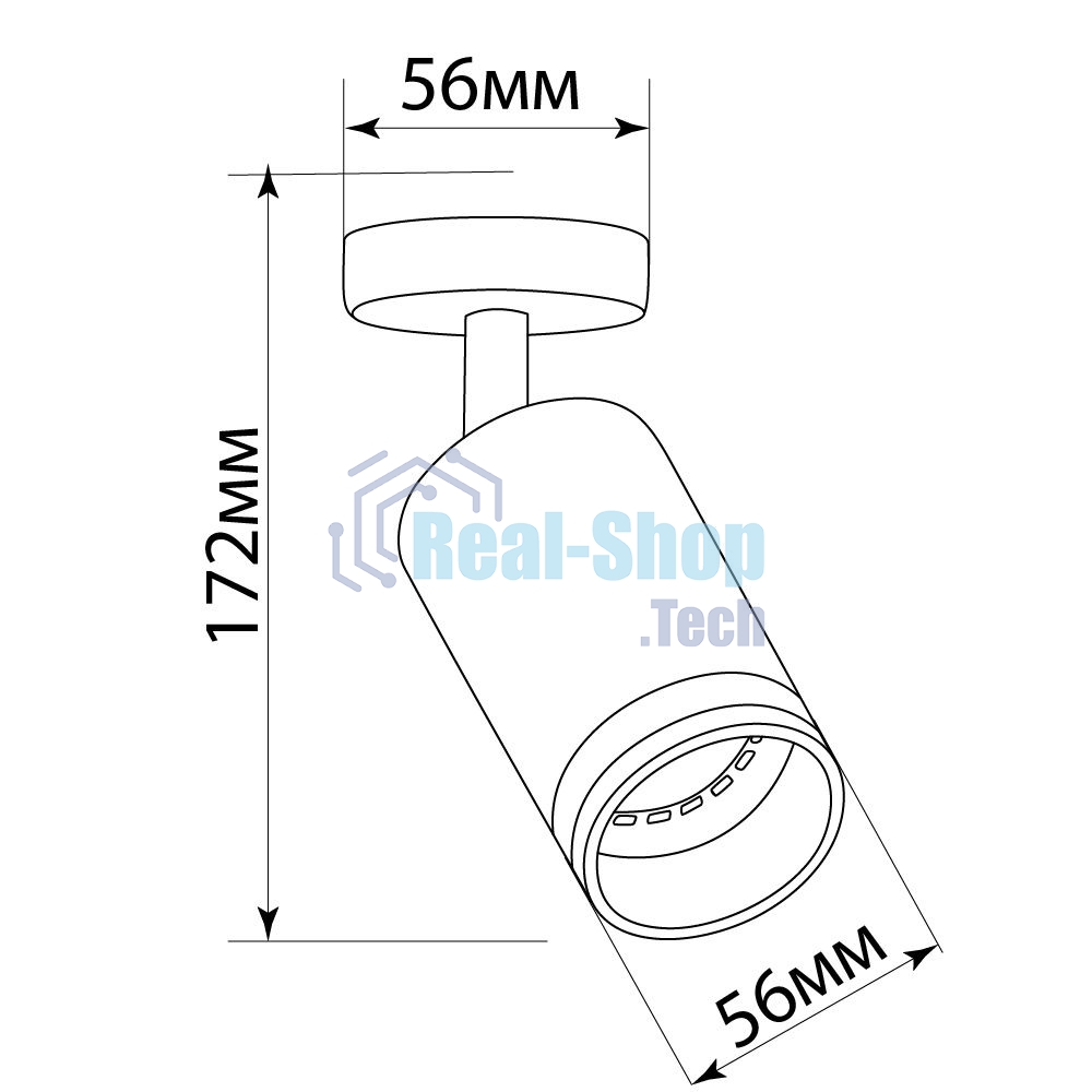 Светильник Feron ML231 ДБО GU10 без лампы наклонный черный