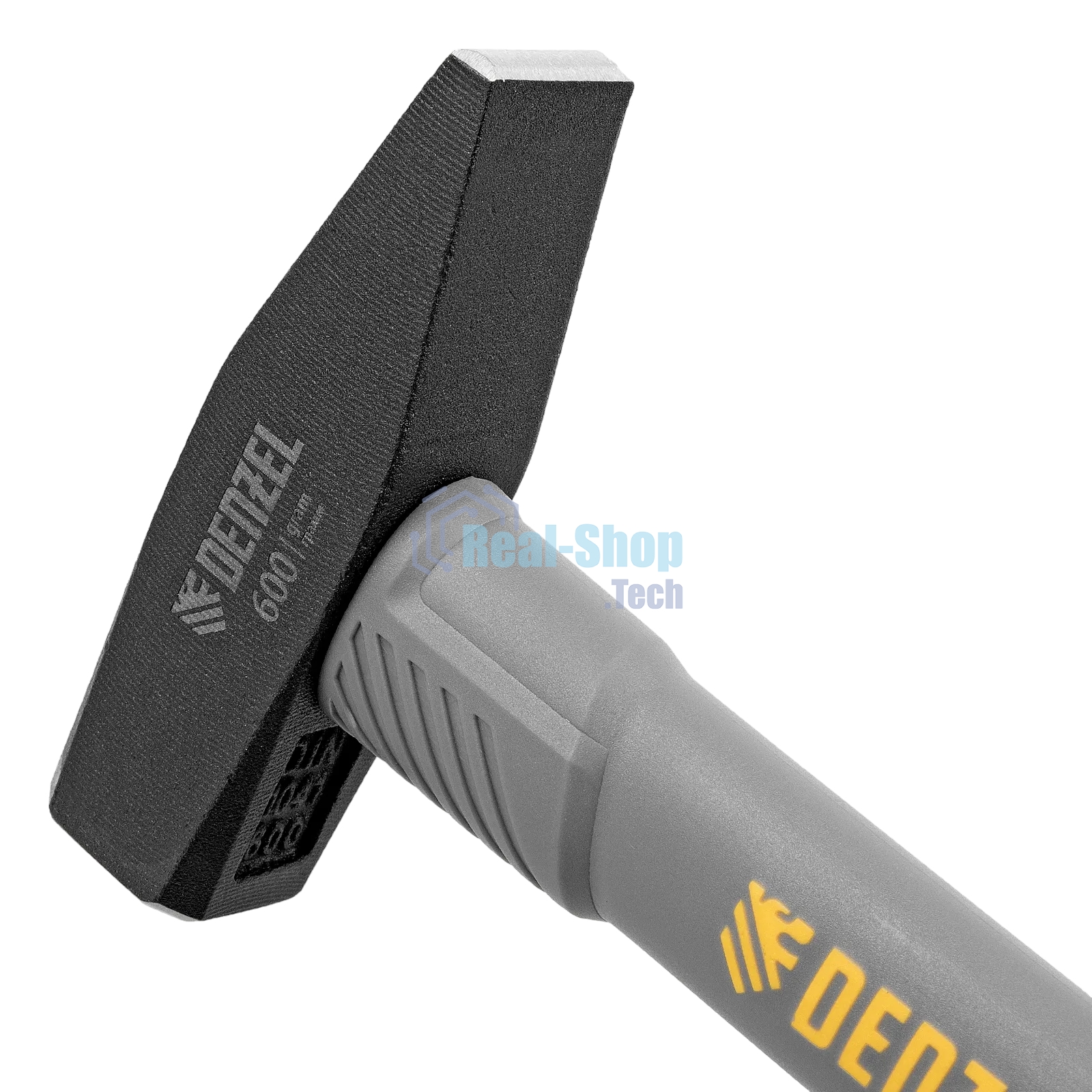 Молоток слесарный Denzel 600 г, кованый, фибергласовая рукоятка c TPR покрытием