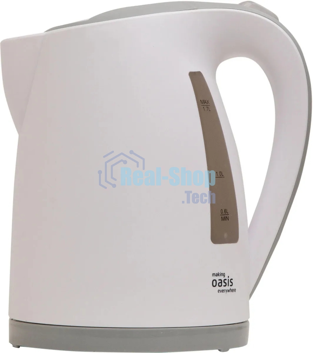 Чайник электрический OASIS K-3PWG белый+серый, 1,7л