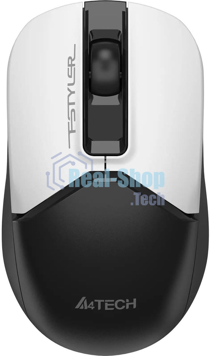 Мышь беспроводная A4Tech Fstyler FG12 белый/черный, 1200 dpi, радиоканал, USB, кнопки - 3