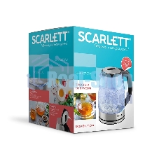 Чайник электрический Scarlett SC-EK27G70 1.8л. 1800Вт серебристый/черный (корпус: стекло)