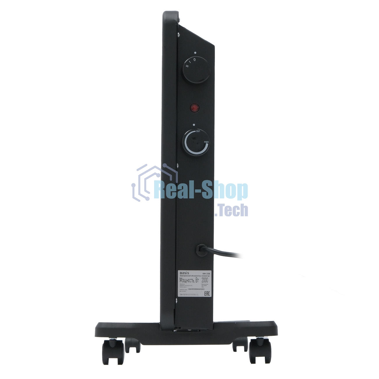 Конвектор Oasis KM-20B черный, 2000 Вт, 25 м2, термостат