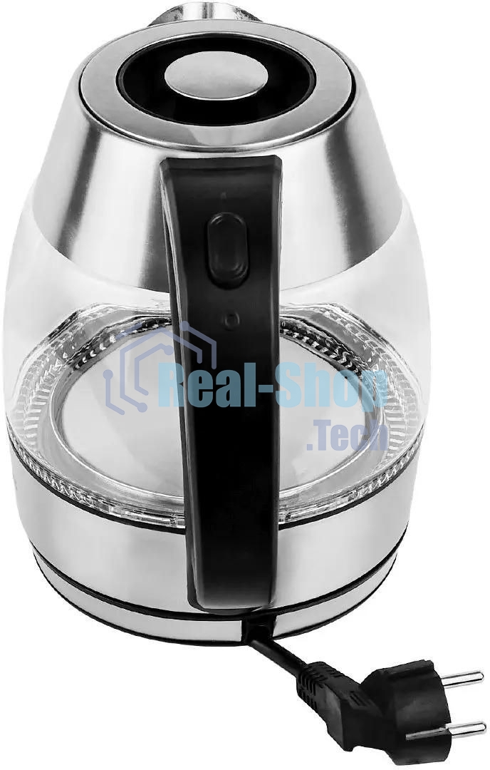 Чайник электрический Centek CT-0018, 1.2л, 1600Вт, стекло, серебристый