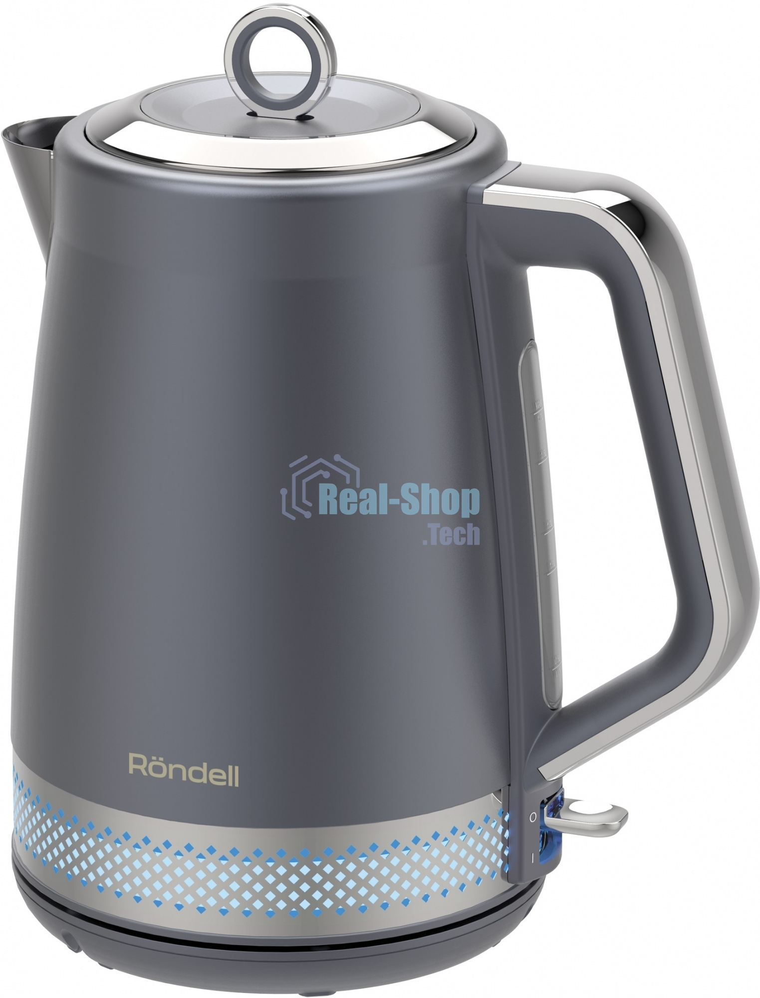 Чайник электрический Rondell RDE-WK880 1.7 л, 2200 Вт, титан/серебристый корпус: серебристый