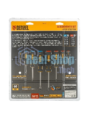 Набор отверток на полке Denzel 8 шт., PH+SL, S2, 3к рукоятка