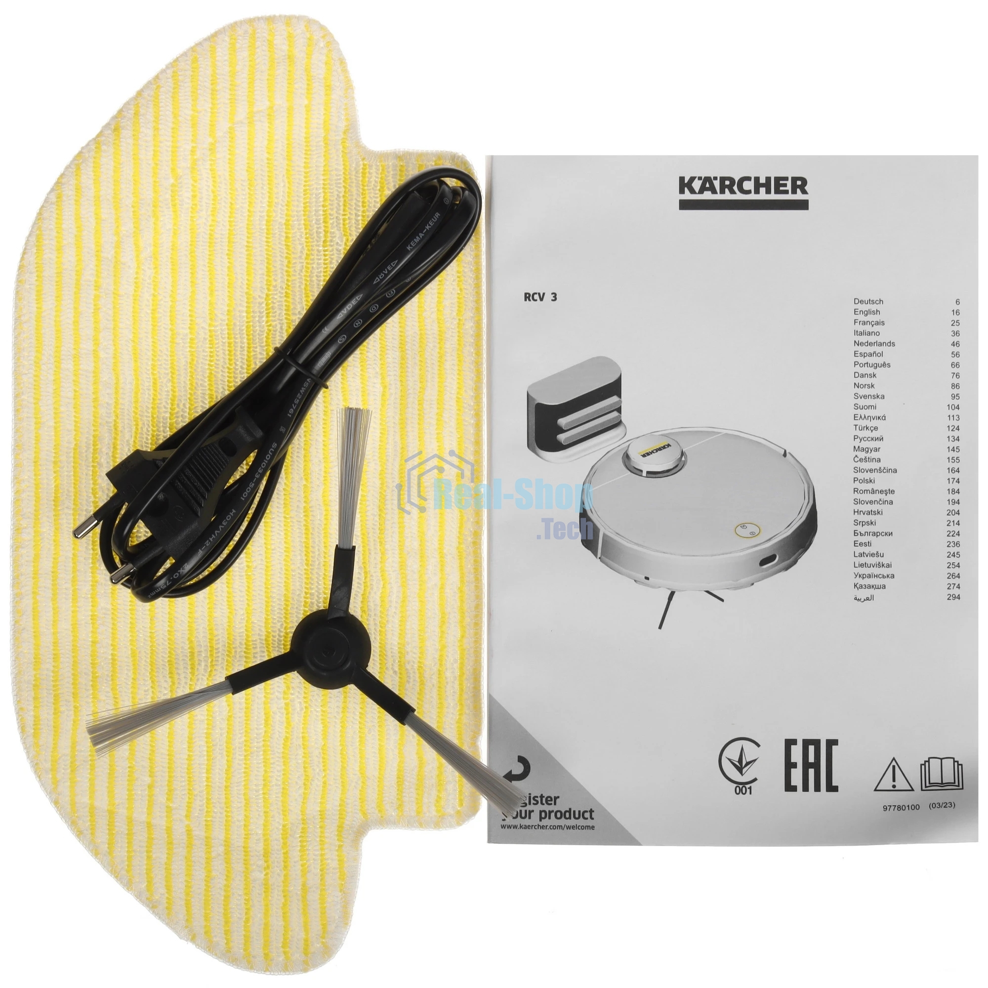 Робот-пылесос Karcher RVC 3 Comfort белый, 2600 мАч Li-Ion, уборка сухая/влажная, пылесборник контейнер 0.5 л