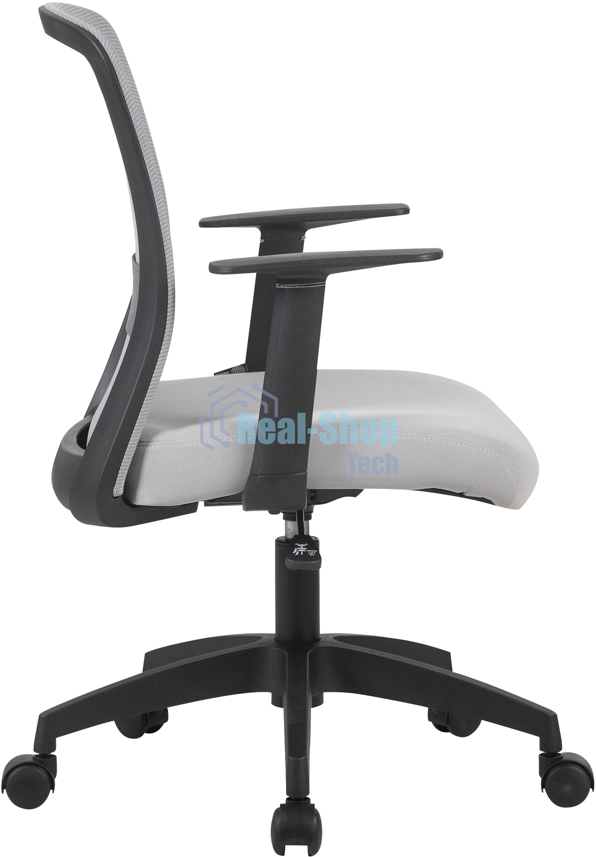 Кресло компьютерное Cactus CS-MC333-GY серый, сиденье серый, сетка/ткань, низк.спин. крестов. пластик, пластик черный