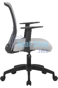 Кресло компьютерное Cactus CS-MC333-GY серый, сиденье серый, сетка/ткань, низк.спин. крестов. пластик, пластик черный