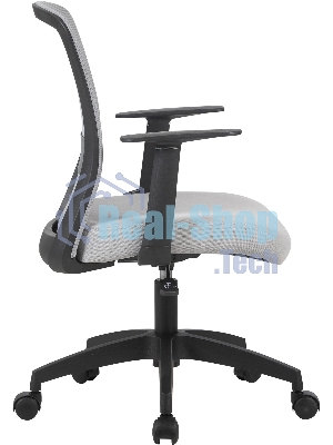 Кресло компьютерное Cactus CS-MC333-GY серый, сиденье серый, сетка/ткань, низк.спин. крестов. пластик, пластик черный