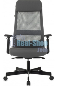 Кресло руководителя Бюрократ T-995 серый TW-04 Neo Grey, сетка/ткань, крестов. металл черный